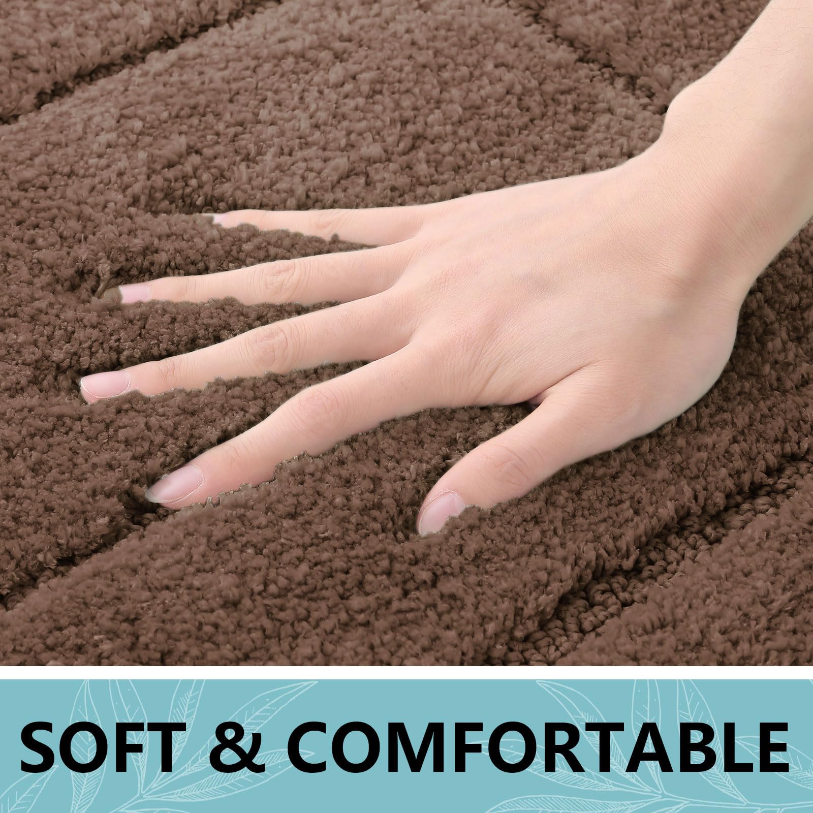 Buganda Bathroom Rugs, 47'' X 24'', Soft And Absorbent Microfiber Bath Rugs, Non-Slip Shaggy Bath Carpet, Machine Wash Dry Bath